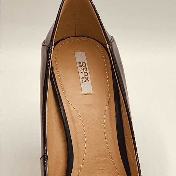 EU 36 US6 GEOX Respira Black Classic Patent Leather Pumps 3” Comfortable Heel - Picture 9 of 10